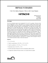 HD74ALVCH162831 datasheet: 1-to-4 Address Register Driver with 3-state Outputs HD74ALVCH162831