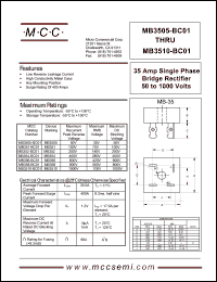 MB3505-BC01 datasheet: 35A, 50V ultra fast recovery rectifier MB3505-BC01