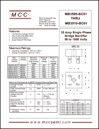 MB351-BC01 datasheet: 35A, 100V ultra fast recovery rectifier MB351-BC01