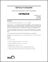 HD74ALVCH162836 datasheet: 20-bit Universal Bus Driver with 3-state Outputs HD74ALVCH162836