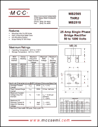 MB252 datasheet: 25A, 200V ultra fast recovery rectifier MB252