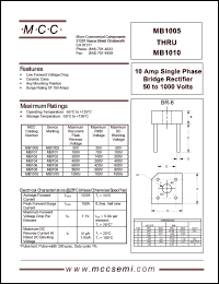 MB104 datasheet: 10A, 400V ultra fast recovery rectifier MB104