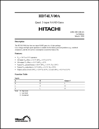 HD74LV00A datasheet: Quad. 2-input NAND Gates HD74LV00A