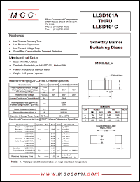 LLSD101B datasheet: 15mA, 50V ultra fast recovery rectifier LLSD101B