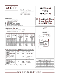 KBPC3504S datasheet: 35A, 400V ultra fast recovery rectifier KBPC3504S