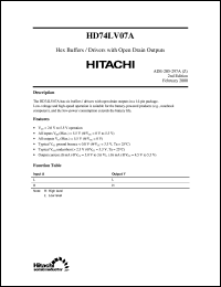 HD74LV07A datasheet: Hex Buffers/Drivers with Open Drain outputs HD74LV07A