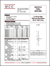 HER101S datasheet: 1.0A, 50V ultra fast recovery rectifier HER101S