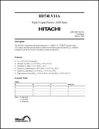 HD74LV11A datasheet: Triple 3-input AND Gates HD74LV11A