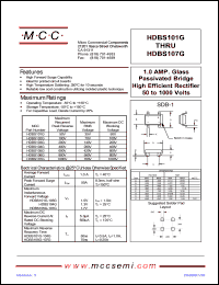 HDBS104G datasheet: 1.0A, 400V ultra fast recovery rectifier HDBS104G