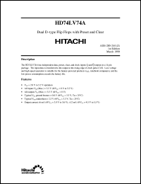 HD74LV74A datasheet: Dual D-type Flip-Flops with Preset and Clear HD74LV74A