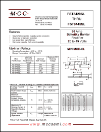 FST8445SL datasheet: 80A, 45V ultra fast recovery rectifier FST8445SL