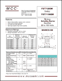 FST7120SM datasheet: 70A, 20V ultra fast recovery rectifier FST7120SM
