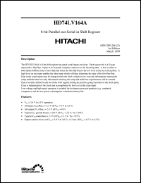 HD74LV164A datasheet: Parallel-out Serial-In Shift Register HD74LV164A