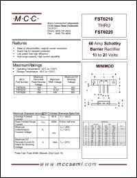 FST6215 datasheet: 60A, 15V ultra fast recovery rectifier FST6215