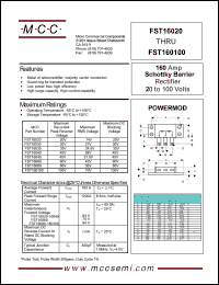 FST16040 datasheet: 160A, 40V ultra fast recovery rectifier FST16040