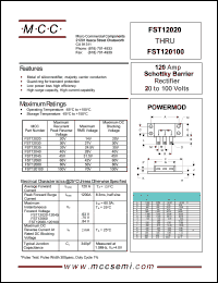 FST12060 datasheet: 120A, 60V ultra fast recovery rectifier FST12060