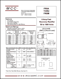 FR8D datasheet: 8.0A, 200V ultra fast recovery rectifier FR8D