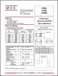 FR6G datasheet: 6.0A, 400V ultra fast recovery rectifier FR6G