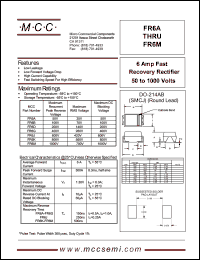 FR6J datasheet: 6.0A, 600V ultra fast recovery rectifier FR6J