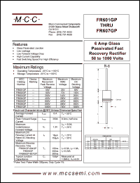 FR602GP datasheet: 6.0A, 100V ultra fast recovery rectifier FR602GP