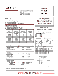 FR10K datasheet: 10A, 800V ultra fast recovery rectifier FR10K