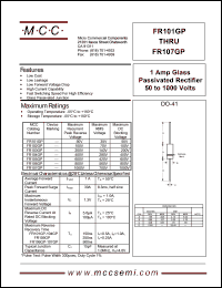 FR102GP datasheet: 1.0A, 100V ultra fast recovery rectifier FR102GP