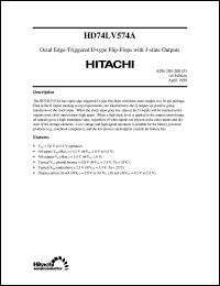 HD74LV574A datasheet: Octal D-type Flip-Flops with 3-state output HD74LV574A