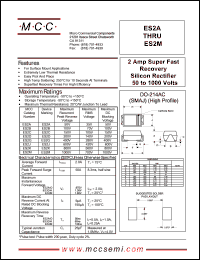 ES2D datasheet: 2.0A, 200V ultra fast recovery rectifier ES2D