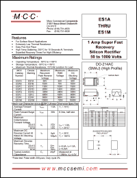 ES1J datasheet: 1.0A, 600V ultra fast recovery rectifier ES1J