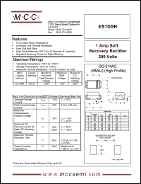 ES1DSR datasheet: 1.0A, 200V ultra fast recovery rectifier ES1DSR