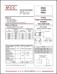 ER8D datasheet: 8.0A, 200V ultra fast recovery rectifier ER8D