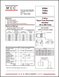 ER8J datasheet: 8.0A, 600V ultra fast recovery rectifier ER8J