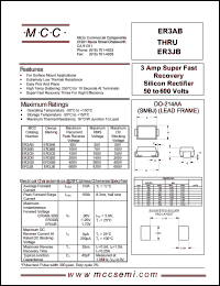 ER3BB datasheet: 3.0A, 100V ultra fast recovery rectifier ER3BB