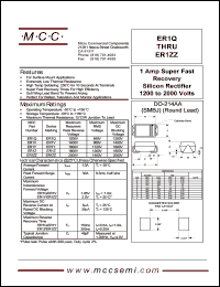 ER1Q datasheet: 1.0A, 1200V ultra fast recovery rectifier ER1Q