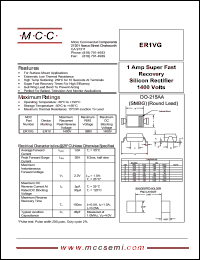 ER1VG datasheet: 1.0A, 1400V ultra fast recovery rectifier ER1VG