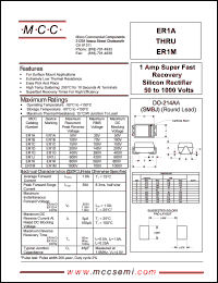 ER1G datasheet: 1.0A, 400V ultra fast recovery rectifier ER1G