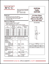 EGP30F datasheet: 3.0A, 300V ultra fast recovery rectifier EGP30F