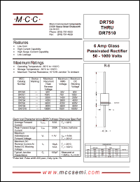 DR7510 datasheet: 6.0A, 1000V ultra fast recovery rectifier DR7510
