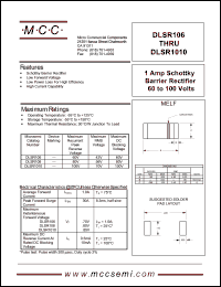 DLSR108 datasheet: 1.0A, 80V ultra fast recovery rectifier DLSR108