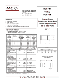 DLSF12 datasheet: 1.0A, 100V ultra fast recovery rectifier DLSF12