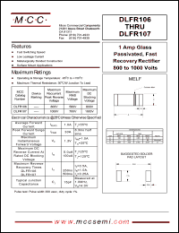 DLFR107 datasheet: 1.0A, 1000V ultra fast recovery rectifier DLFR107