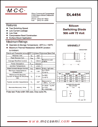 DL4454 datasheet: 75V ultra fast recovery rectifier DL4454