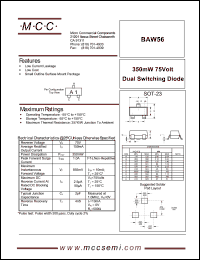 BAW56 datasheet: 100V ultra fast recovery rectifier BAW56
