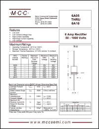 6A6 datasheet: 6.0A, 600V ultra fast recovery rectifier 6A6