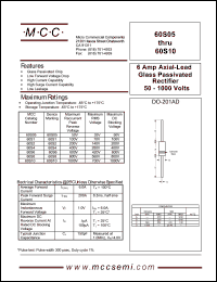 60S8 datasheet: 6.0A, 800V ultra fast recovery rectifier 60S8