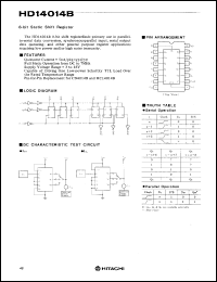 HD14014B datasheet: 8-bit Static Shift Register HD14014B