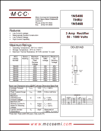 1N5406 datasheet: 3.0A, 600V ultra fast recovery rectifier 1N5406