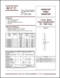 1N4003GP datasheet: 1.0A, 200V ultra fast recovery rectifier 1N4003GP