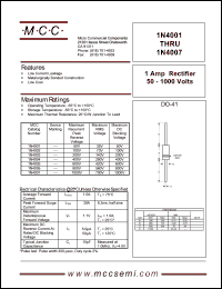 1N4006 datasheet: 1.0A, 800V ultra fast recovery rectifier 1N4006