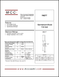 1N277 datasheet: 110V ultra fast recovery rectifier 1N277